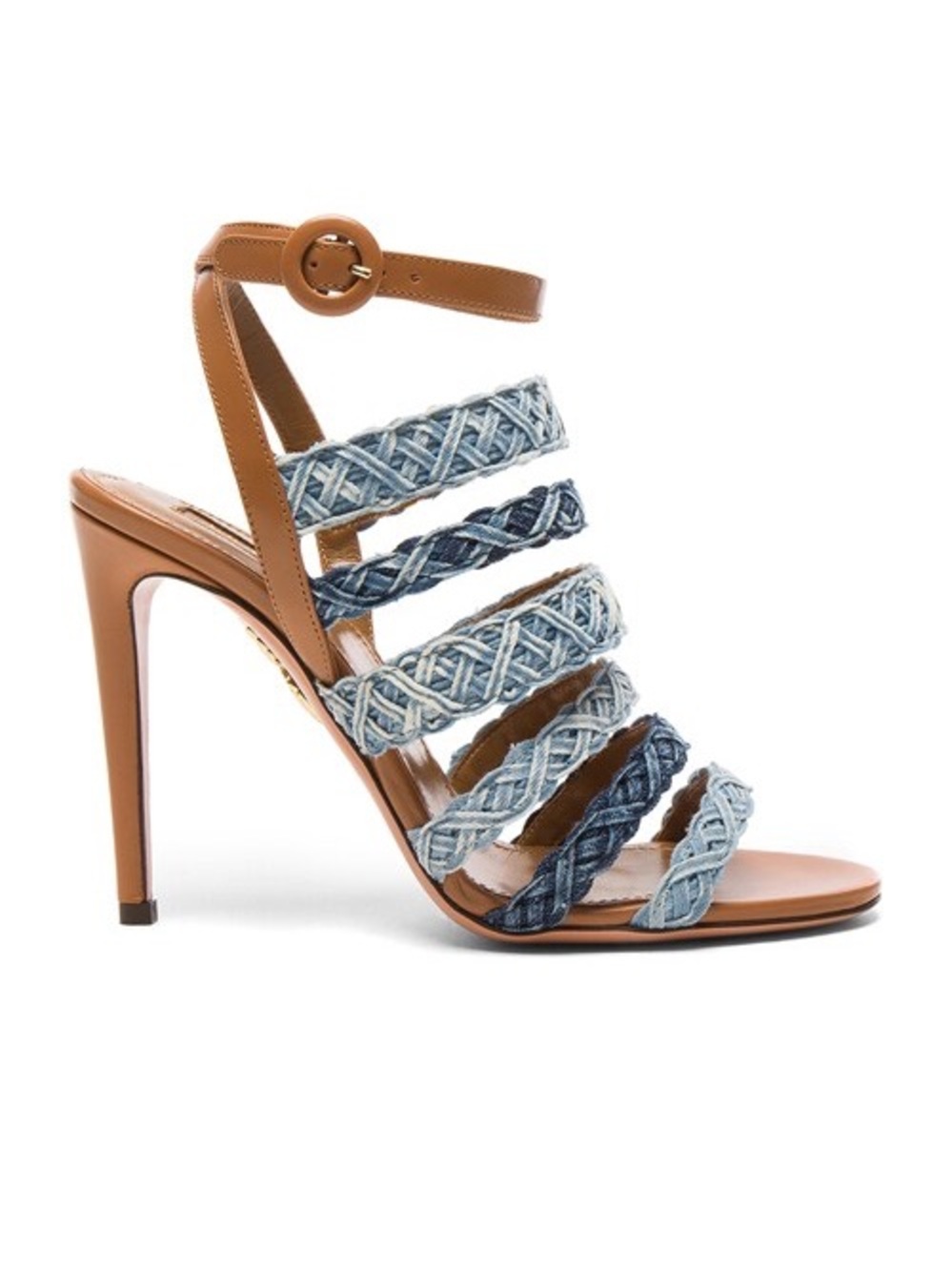 Aquazzura Tyra Braided Denim Stiletto